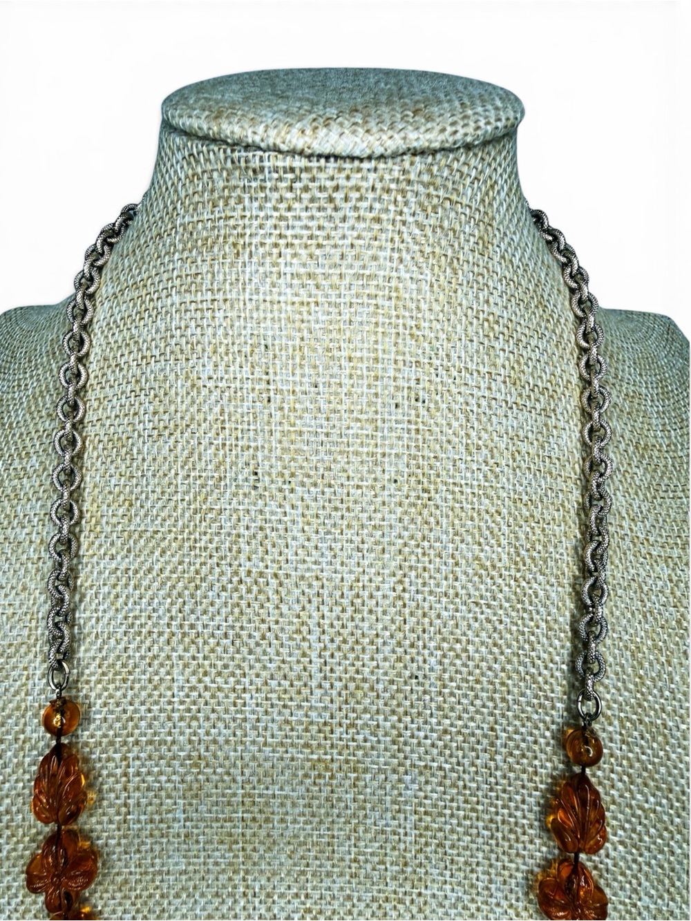 Vintage 1970s Sarah Coventry “Holiday Garden” Faux Amber Necklace - Picture 7 of 14